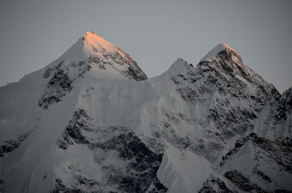 40 Gasherbrum II, Gasherbrum III North Faces At The End Of Sunset From Gasherbrum North Base Camp In China